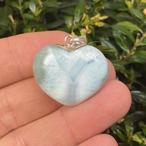 Larimar hjerte vedhng