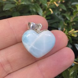 Larimar hjerte vedhng