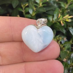 Larimar hjerte vedhng