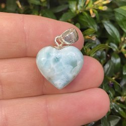 Larimar hjerte vedhng