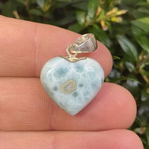 Larimar hjerte vedhng
