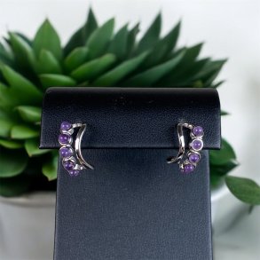 Forslvet rering med ametyst perler