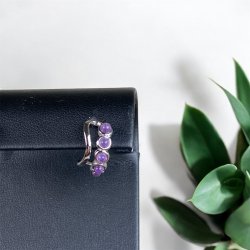 Forslvet rering med ametyst perler