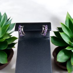 Forslvet rering med ametyst perler