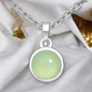 925 Sterling s�lv vedh�ng med prehnit