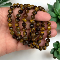 Tigerje armbnd 8mm facetslebet