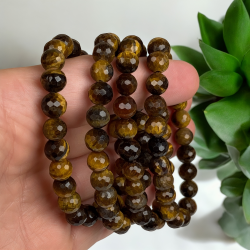 Tigerje armbnd 8mm facetslebet