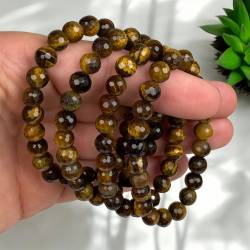 Tigerje armbnd 8mm facetslebet