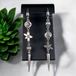 reringe med vedhng og krystal