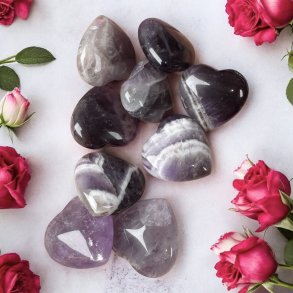 Ametyst hjerter 20mm