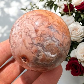 Cotton candy agat kugle 62mm