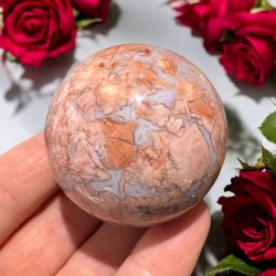 Cotton candy agat kugle 50mm