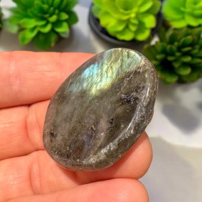 Labradorit flad lommesten