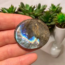 Labradorit flad lommesten