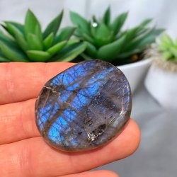 Labradorit flad lommesten