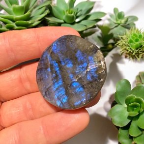 Labradorit flad lommesten