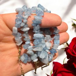 Aquamarin armbnd m. hjerte vedhng