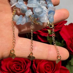 Aquamarin armbnd m. hjerte vedhng