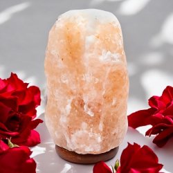 Rd saltlampe med trfod 5-7 kg