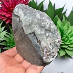 Gr ametyst klynge med poleret kanter