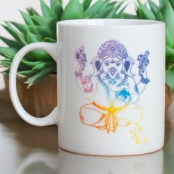 Keramisk krus med regnbue ganesh