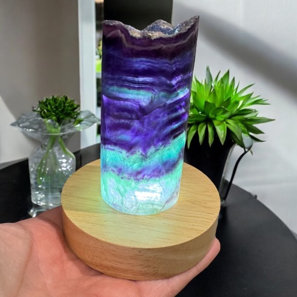 Fluorit lampe m. ledlys