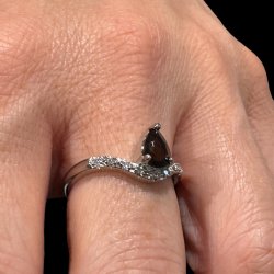 Fingerring med facet slebet rgkvarts krystal