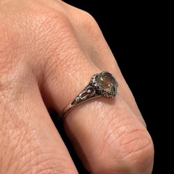 Fingerring med facet slebet citrin hjerte