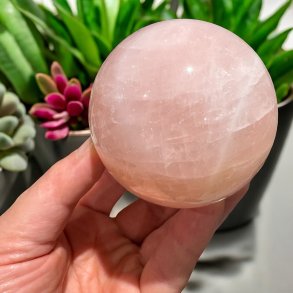 Rosenkvarts kugle 73mm