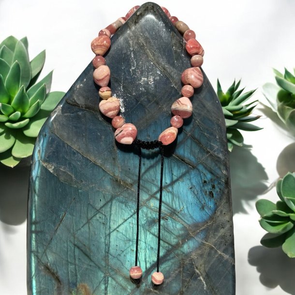 Rhodocrosit armbnd knyttet