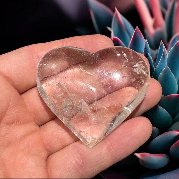 Bjergkrystal hjerte m. golden healer