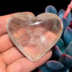 Bjergkrystal hjerte m. golden healer