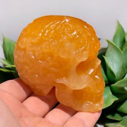 Orange calcit skull