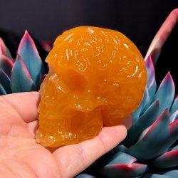 Orange calcit skull