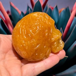 Orange calcit skull