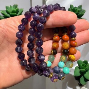 Ametyst chakra armbnd 8mm