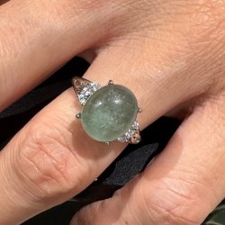 Morganit forslvet fingerring