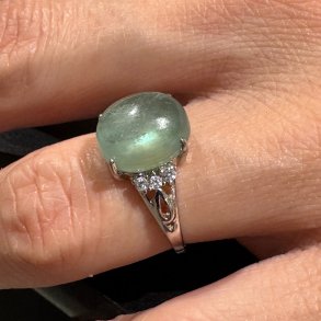 Morganit forslvet fingerring