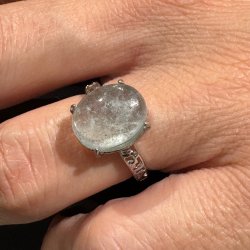 Morganit forslvet fingerring