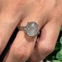 Morganit forslvet fingerring