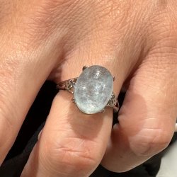 Morganit forslvet fingerring