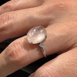 Morganit forslvet fingerring