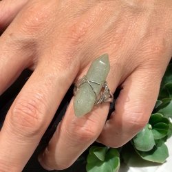 Fingerring med aventurin dt krystal