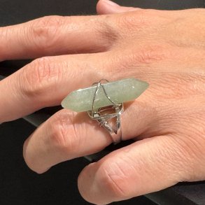 Fingerring med aventurin dt krystal