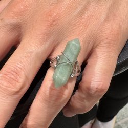 Fingerring med aventurin dt krystal