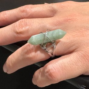 Fingerring med aventurin dt krystal