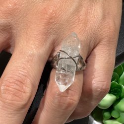 Fingerring med bjergkrystal dt krystal