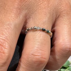 925 Sterling slv ring, med forskellige krystalkugler