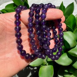 Ametyst armbnd 7,5mm AA