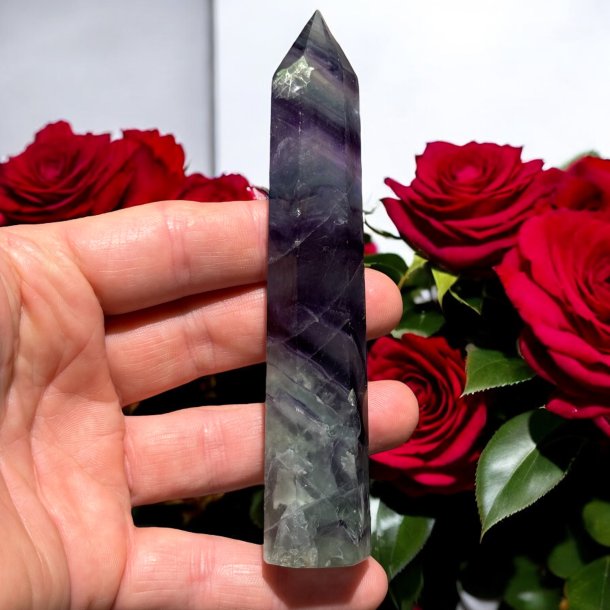 Regnbue fluorit t�rn 124 mm